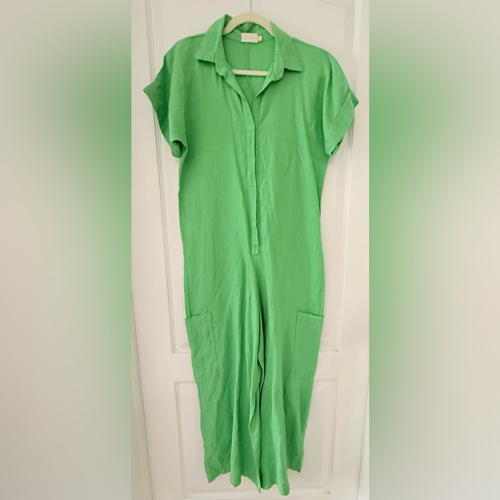 Green Linen Jumpsuit – Touché, S